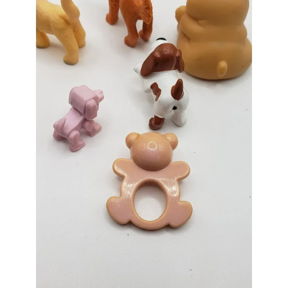 Barbie 7pc Lot Animals Pets Replacement Doll‎ House Diorama Cat Dog Bear